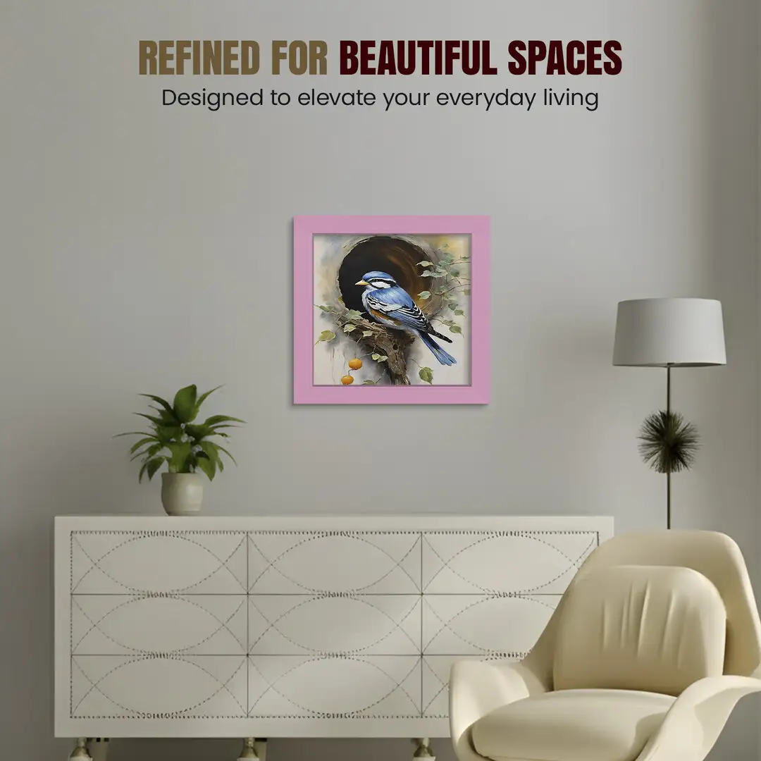 17x17" Modern Pastel Pink Picture Frame | Beautiful Wall Frame With Perspex Front thumbnail 2