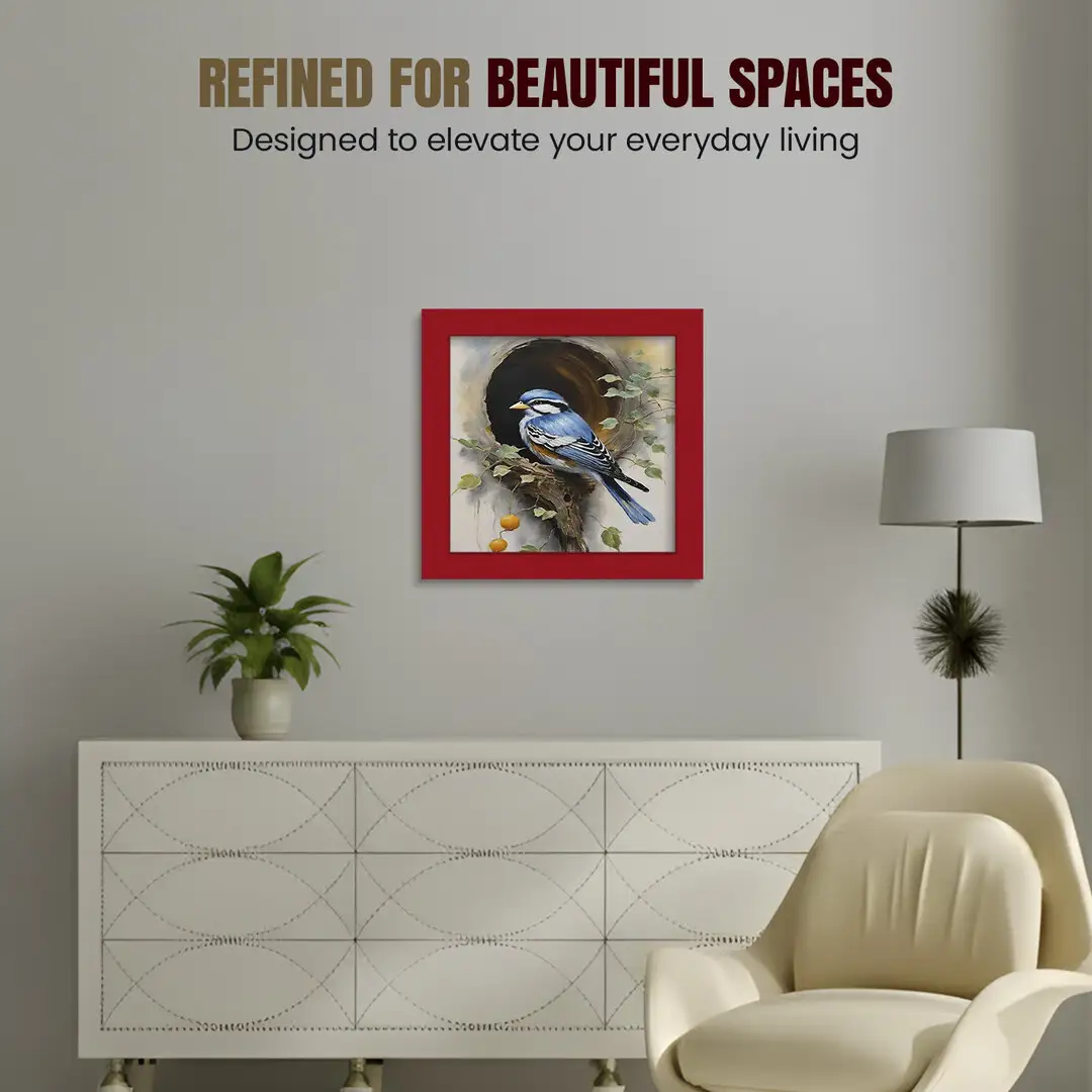 17x17" Modern Red Picture Frame | Beautiful Wall Frame With Perspex Front thumbnail 2