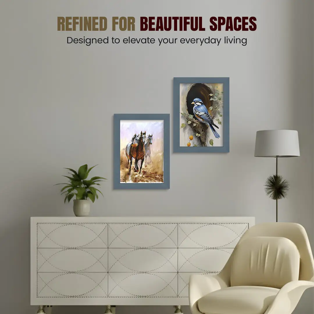 19x13" Modern Navy Blue Picture Frame | Beautiful Wall Frame With Perspex Front thumbnail 2