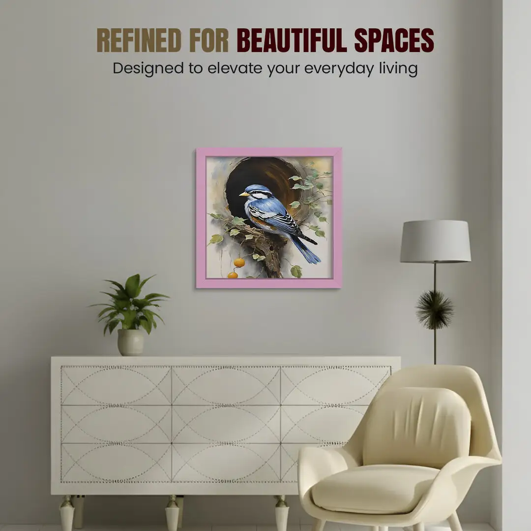 24x24" Modern Pastel Pink Picture Frame | Beautiful Wall Frame With Perspex Front thumbnail 2