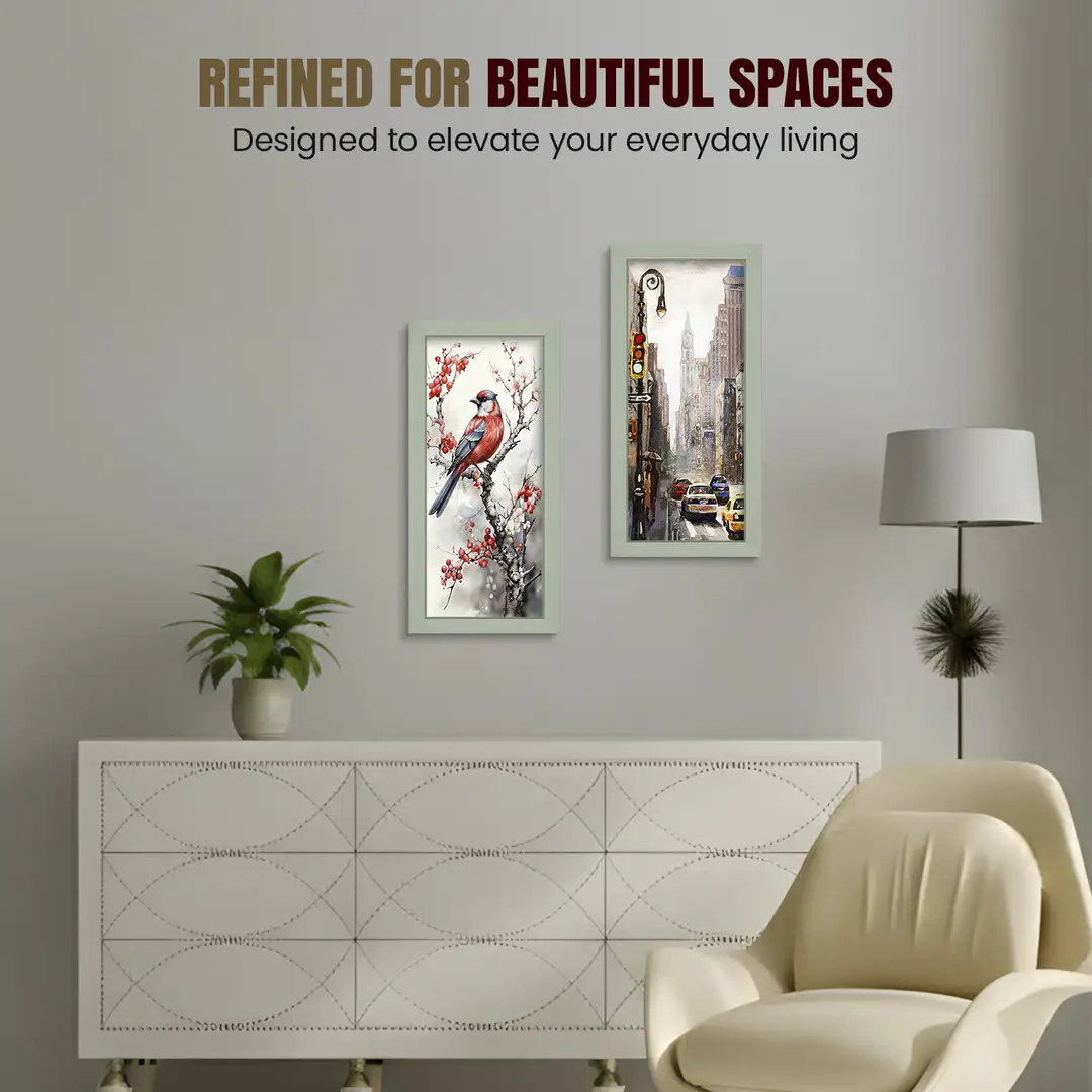 40x20cm Modern Green Picture Frame - Elegant Wall Frame With Perspex Front thumbnail 2
