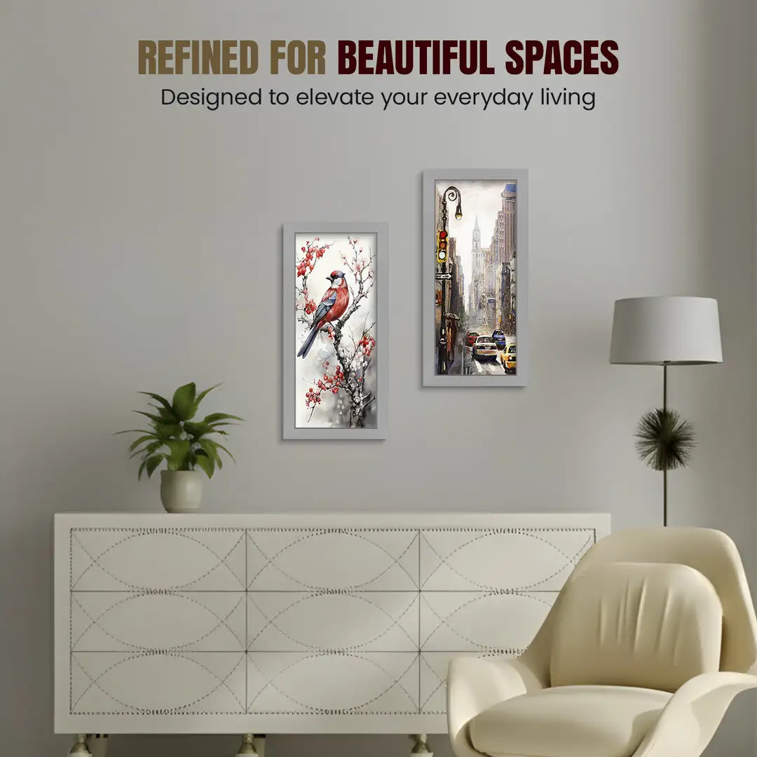 40x20cm Modern Light Grey Picture Frame - Elegant Wall Frame With Perspex Front thumbnail 2