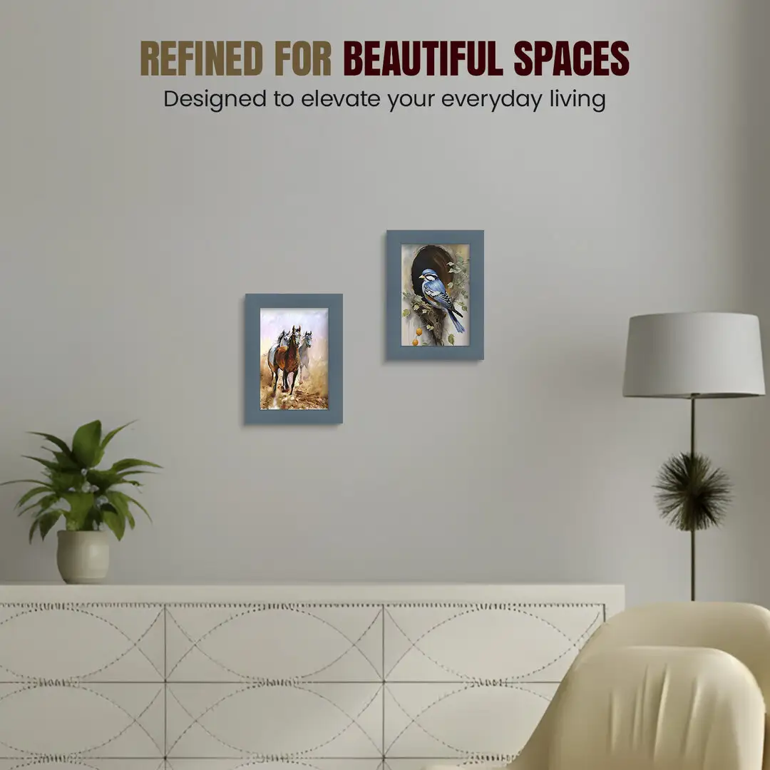 5x3.5" Modern Navy Blue Picture Frame - Elegant Wall Frame With Perspex Front thumbnail 2