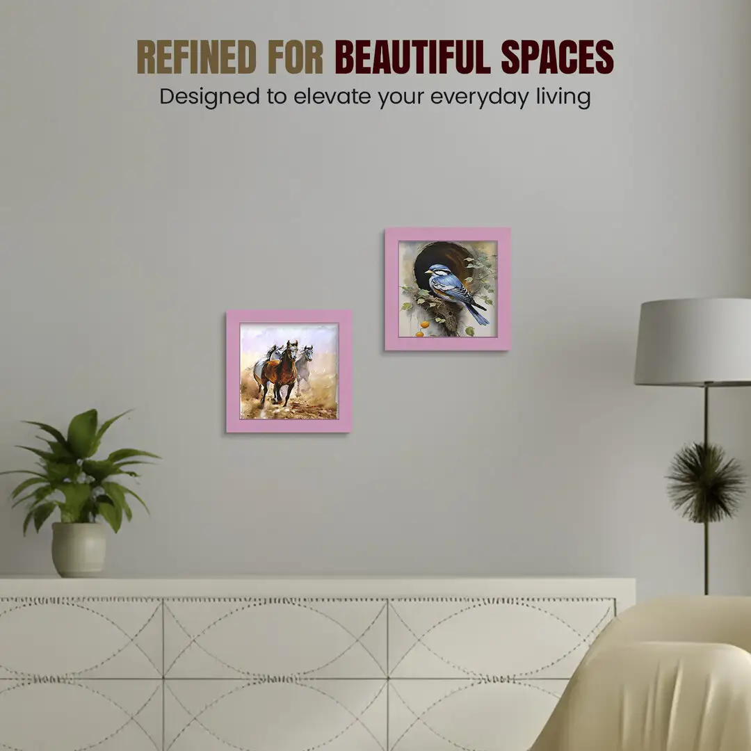 5x5" Modern Pastel Pink Picture Frame - Elegant Wall Frame With Perspex Front thumbnail 2
