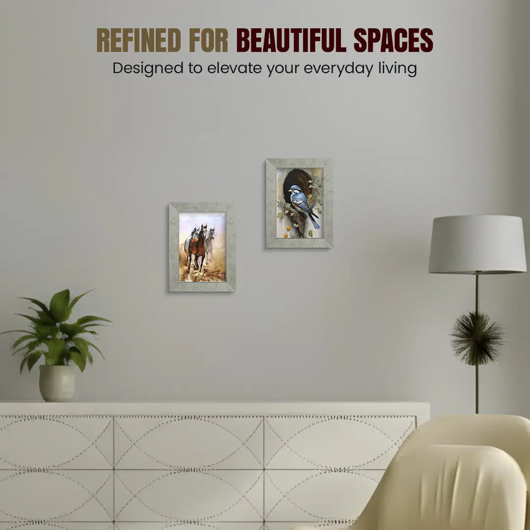 9x7" Modern Grey Marble Picture Frame | Beautiful Wall Frame With Perspex Front thumbnail 2