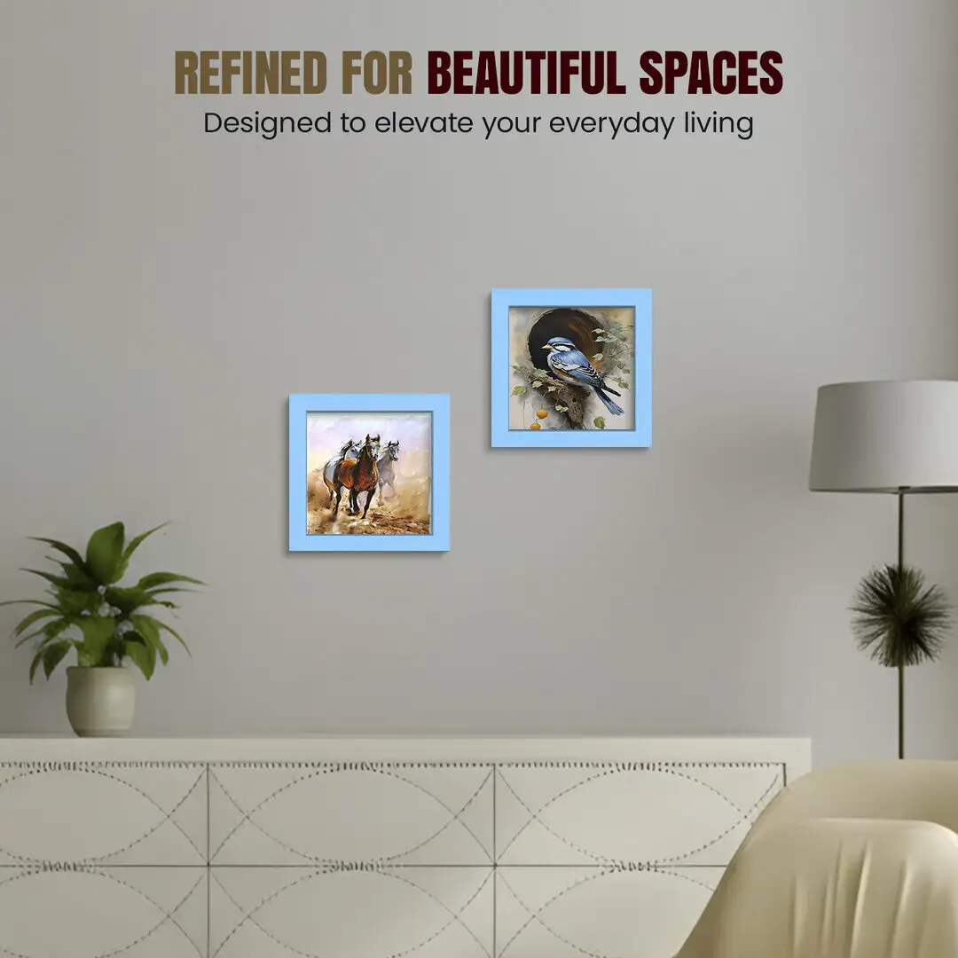 9x9" Modern Baby Blue Picture Frame - Elegant Wall Frame With Perspex Front thumbnail 2