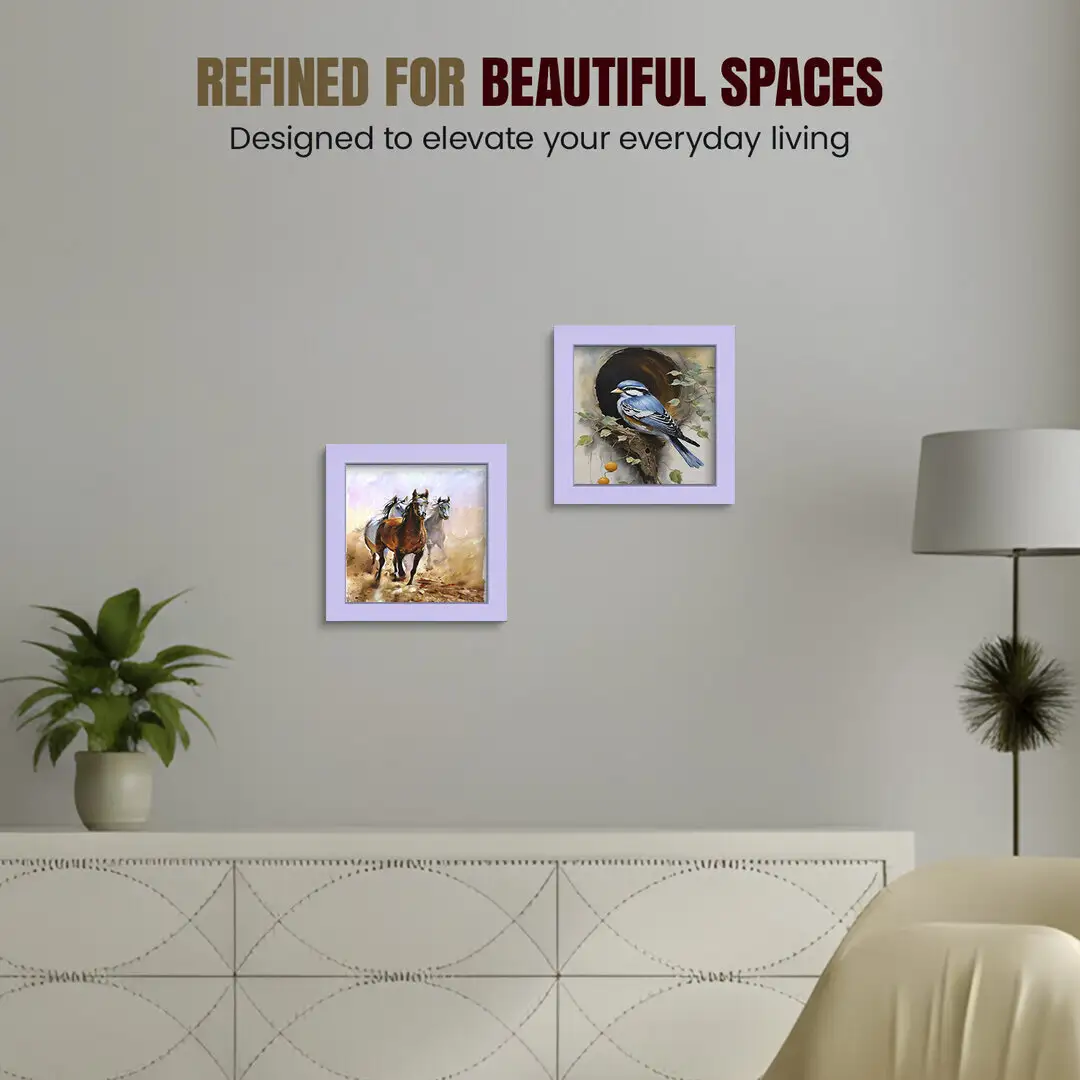 9x9" Modern Purple Picture Frame - Elegant Wall Frame With Perspex Front thumbnail 2