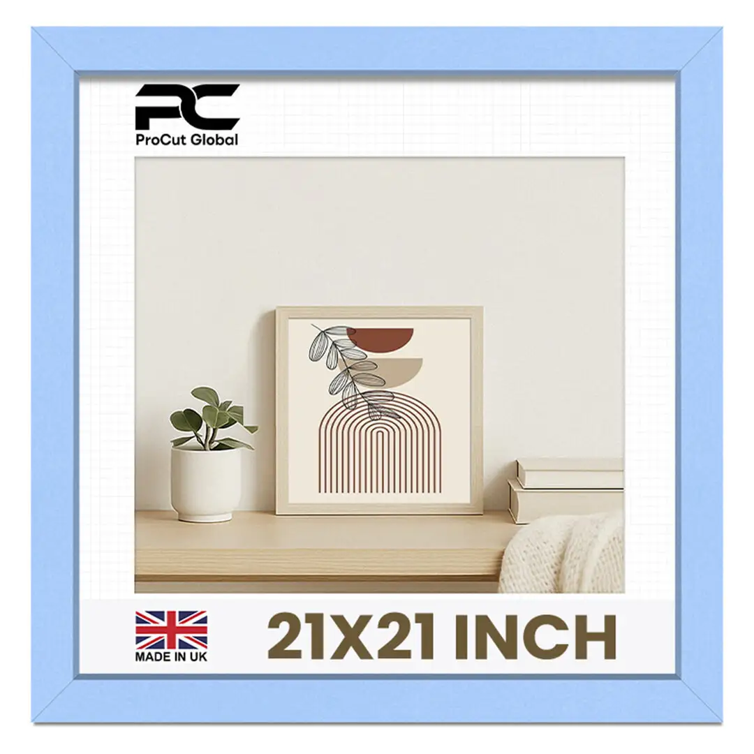 21x21" Modern Baby Blue Picture Frame | Beautiful Wall Frame With Perspex Front