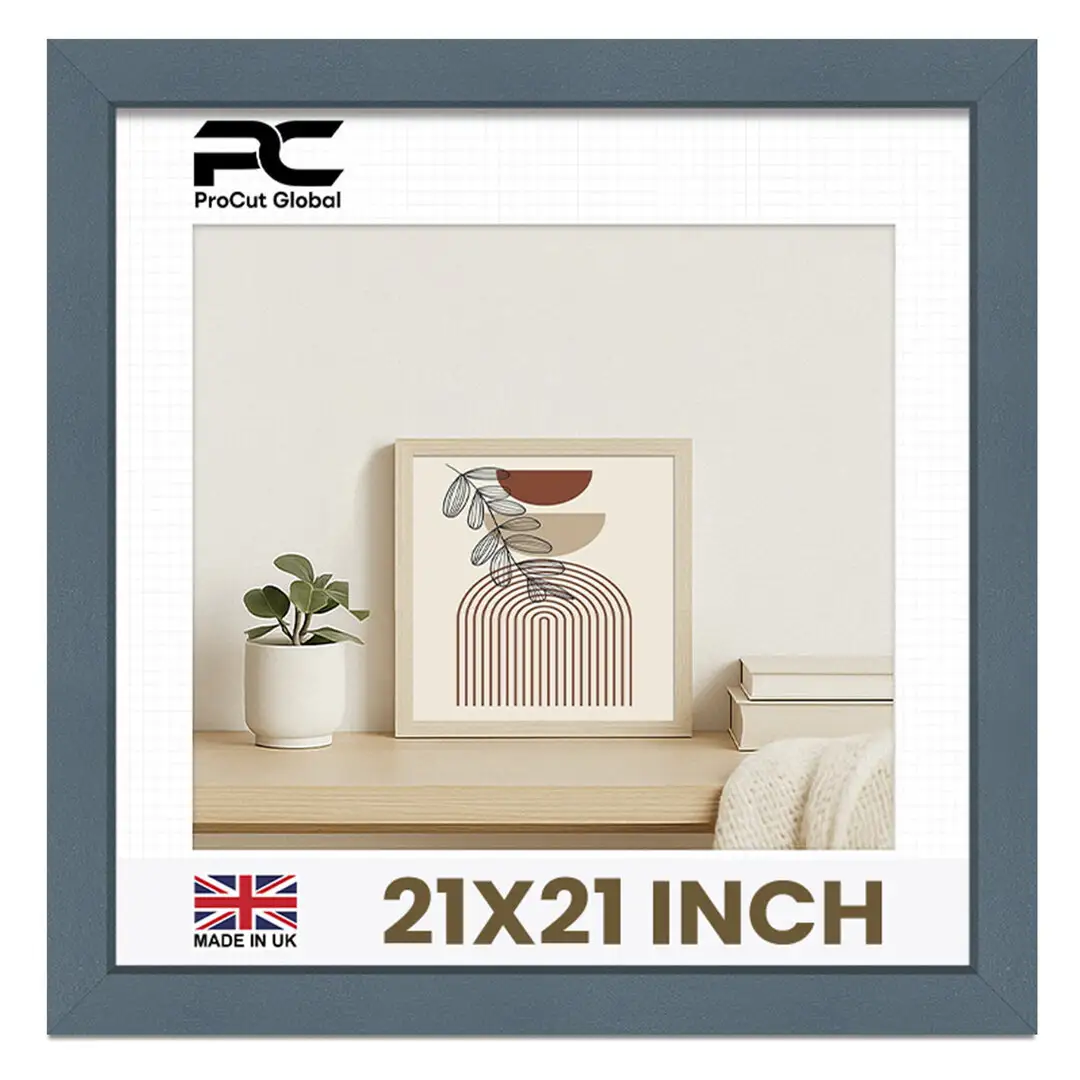 21x21" Modern Navy Blue Picture Frame | Beautiful Wall Frame With Perspex Front thumbnail 1