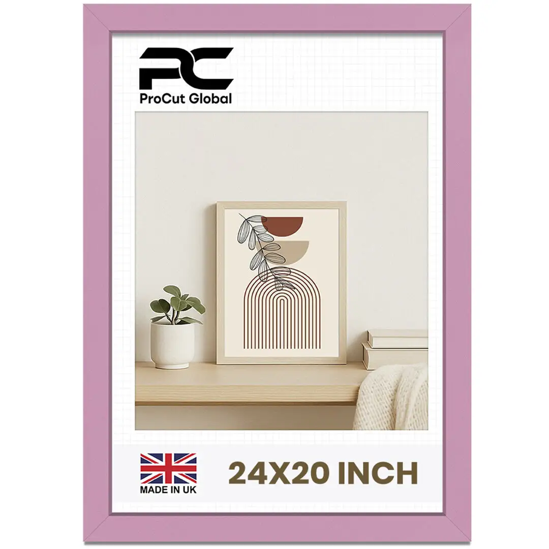 24x20" Modern Pastel Pink Picture Frame - Premium Photo Frame With Perspex Front