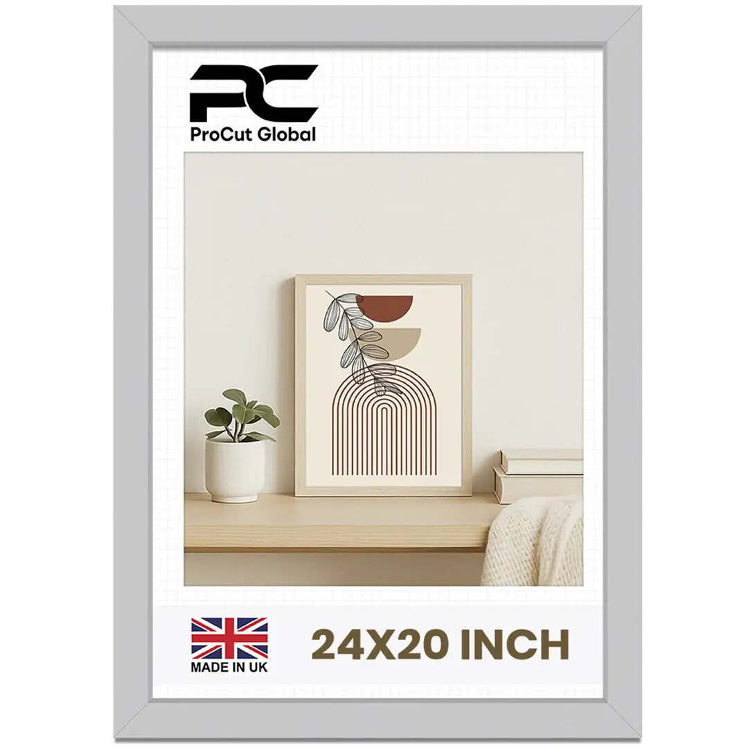 24x20" Modern Silver Picture Frame | Beautiful Wall Frame With Perspex Front thumbnail 1