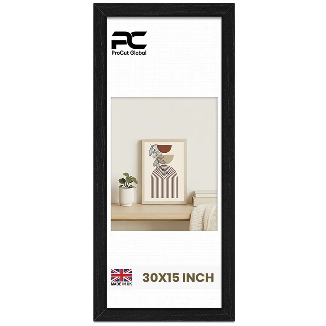 30x15" Modern Black Picture Frame | Beautiful Wall Frame With Perspex Front thumbnail 1