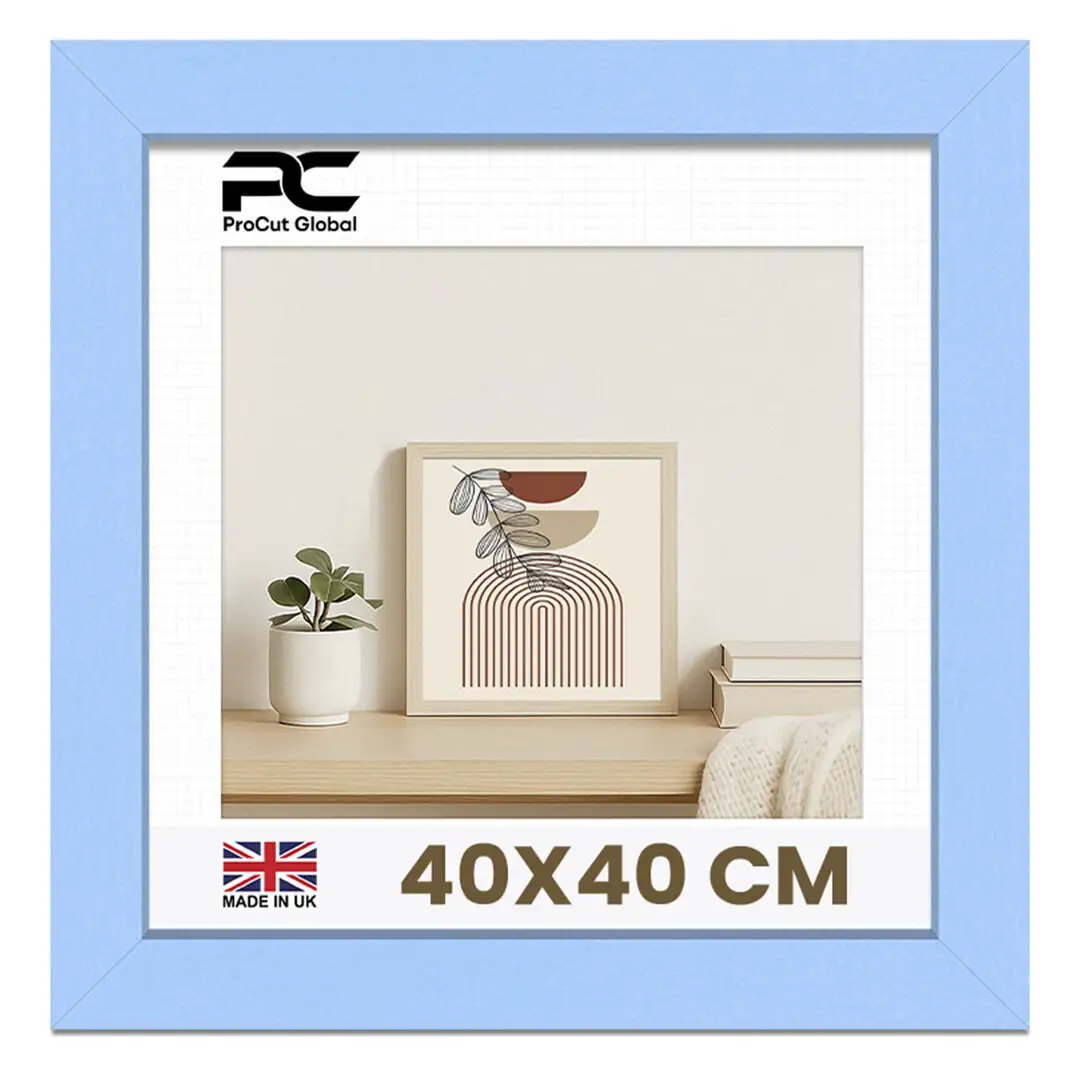40x40cm Modern Baby Blue Picture Frame - Elegant Wall Frame With Perspex Front