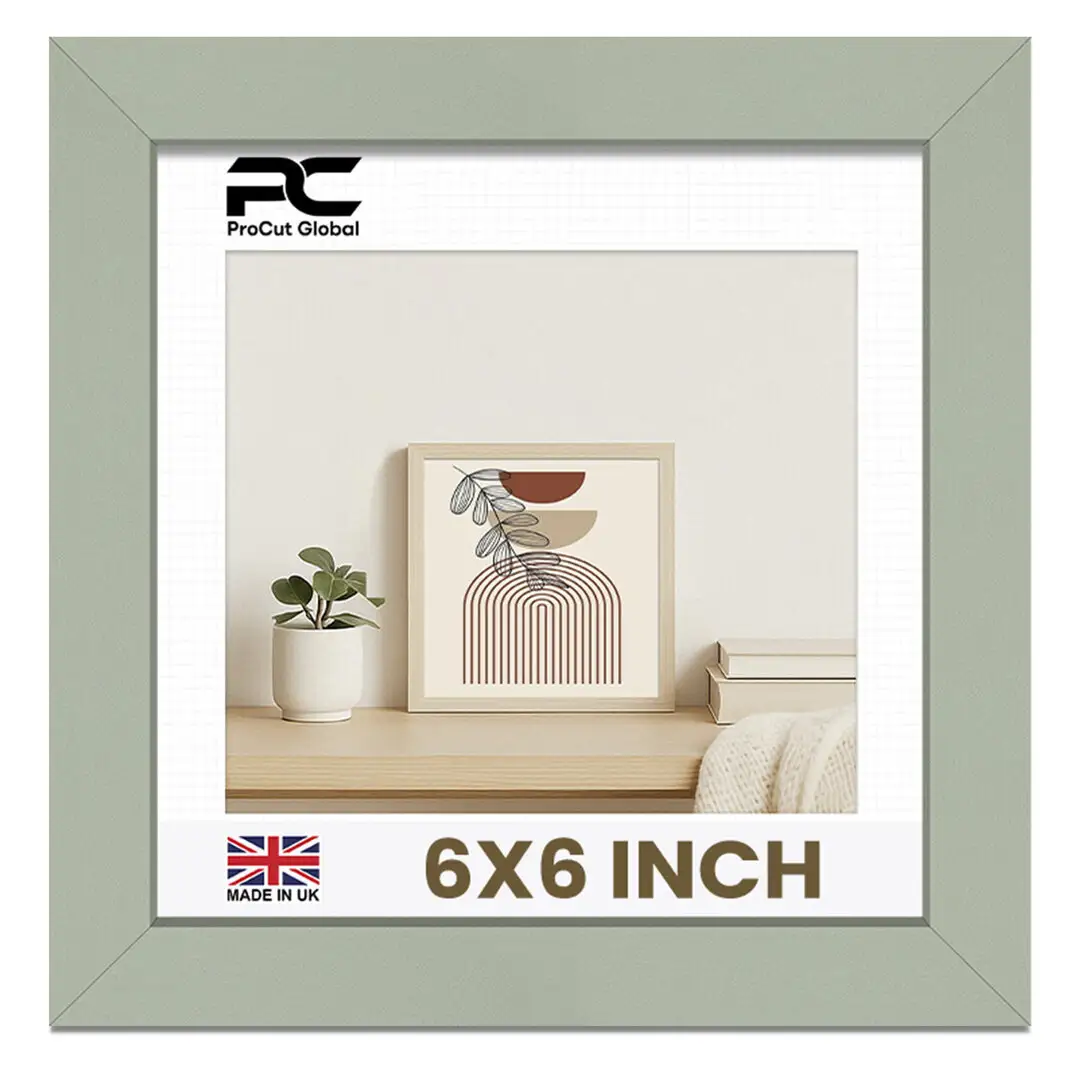 6x6" Modern Green Picture Frame - Elegant Wall Frame With Perspex Front thumbnail 1