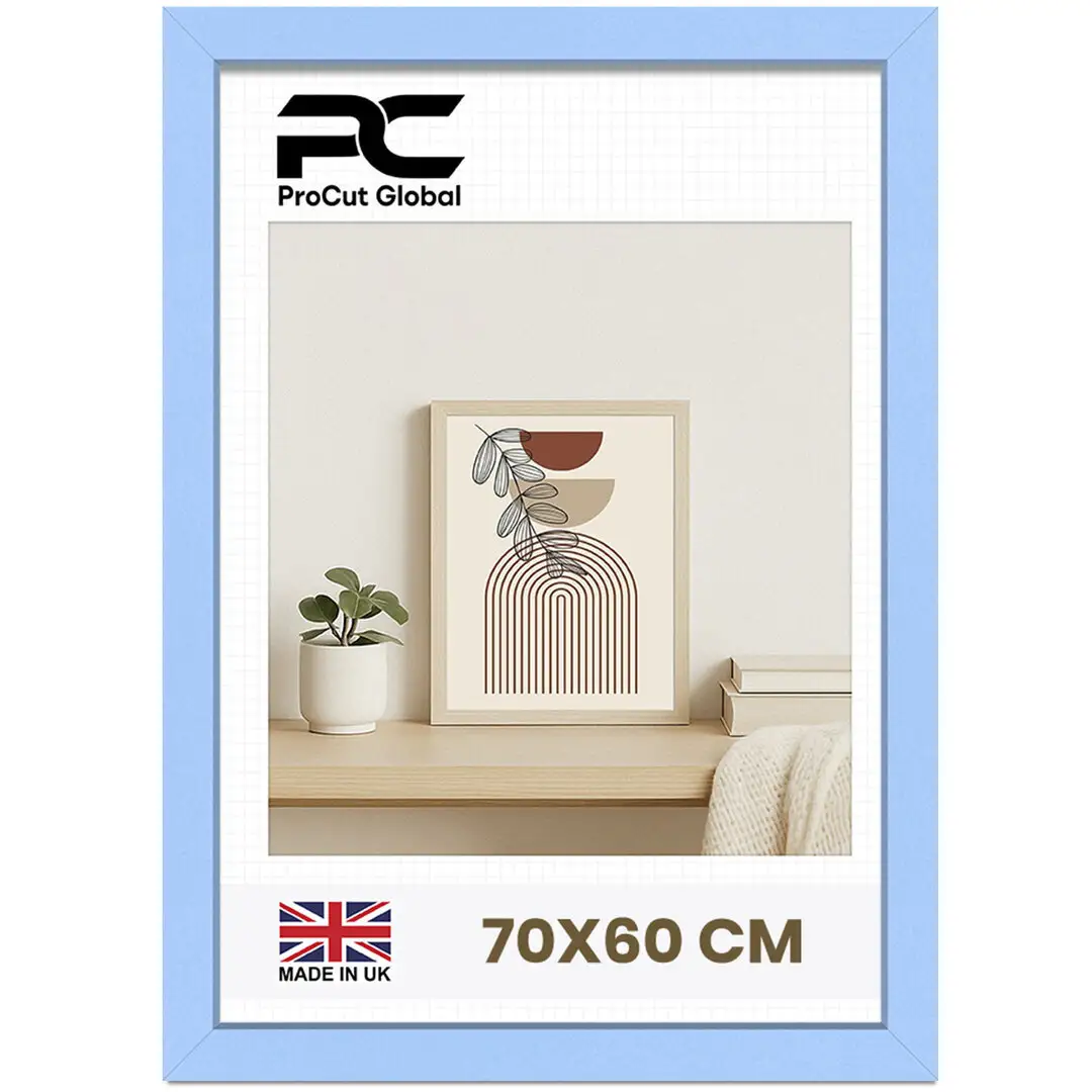 70x60cm Modern Baby Blue Picture Frame | Beautiful Wall Frame With Perspex Front