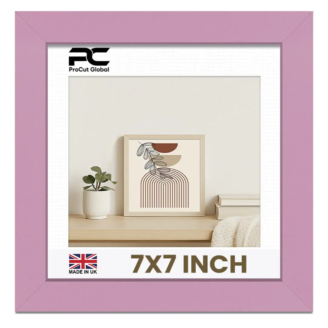 7x7" Modern Pastel Pink Picture Frame - Elegant Wall Frame With Perspex Front thumbnail 1
