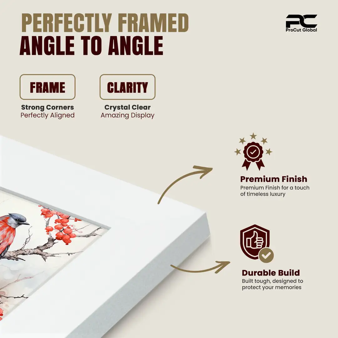 12x12" Modern White Picture Frame | Beautiful Wall Frame With Perspex Front thumbnail 6