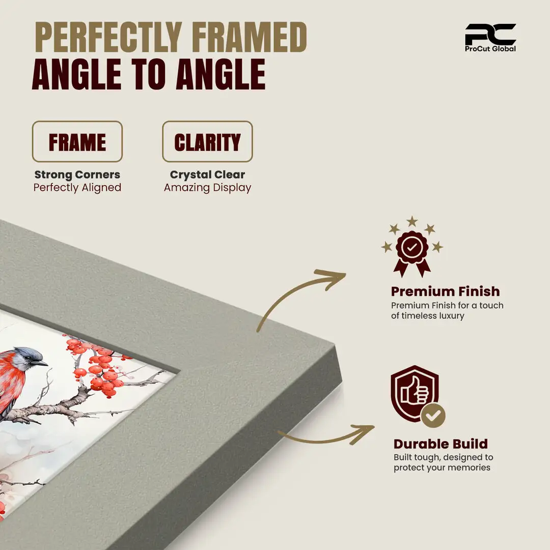 20x15" Modern Light Grey Picture Frame | Beautiful Wall Frame With Perspex Front thumbnail 6
