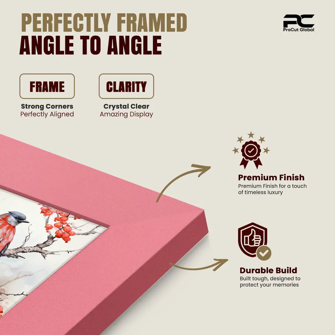 20x15cm Modern Pastel Pink Picture Frame - Elegant Wall Frame With Perspex Front thumbnail 6