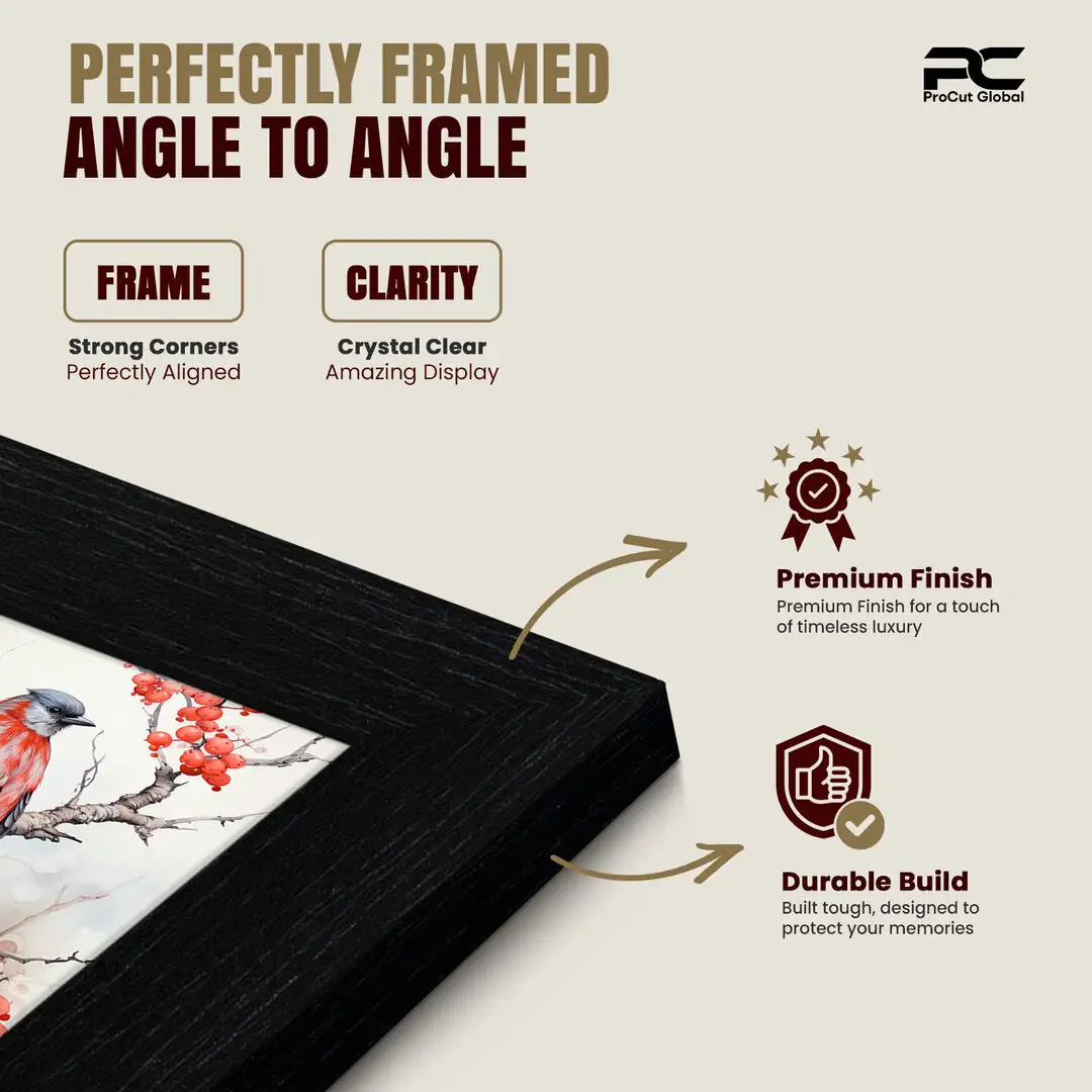 23x23" Modern Black Picture Frame - Premium Photo Frame With Perspex Front thumbnail 6