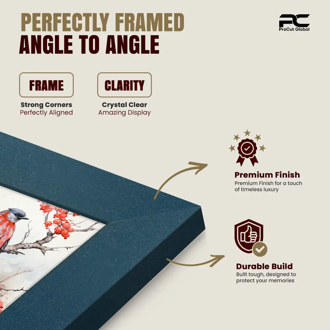 26x10" Modern Navy Blue Picture Frame - Elegant Wall Frame With Perspex Front thumbnail 6
