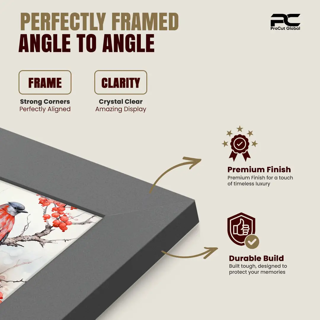 30x16" Modern Dark Grey Picture Frame | Beautiful Wall Frame With Perspex Front thumbnail 6