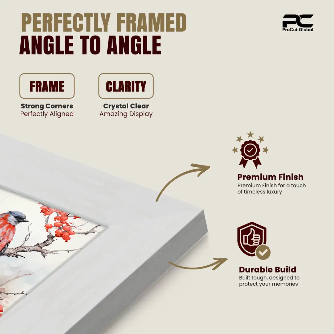 35x25cm Ash White Modern Picture Frame - Premium Photo Frame With Perspex Front thumbnail 6
