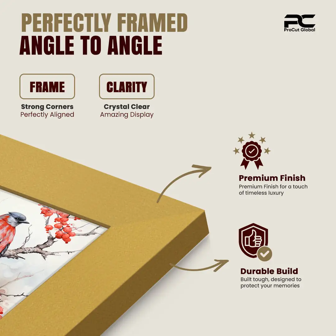36x12" Modern Mustard Yellow Picture Frame - Premium Photo Frame With Perspex Front thumbnail 6