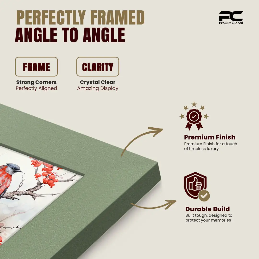 40x20cm Modern Green Picture Frame - Elegant Wall Frame With Perspex Front thumbnail 6