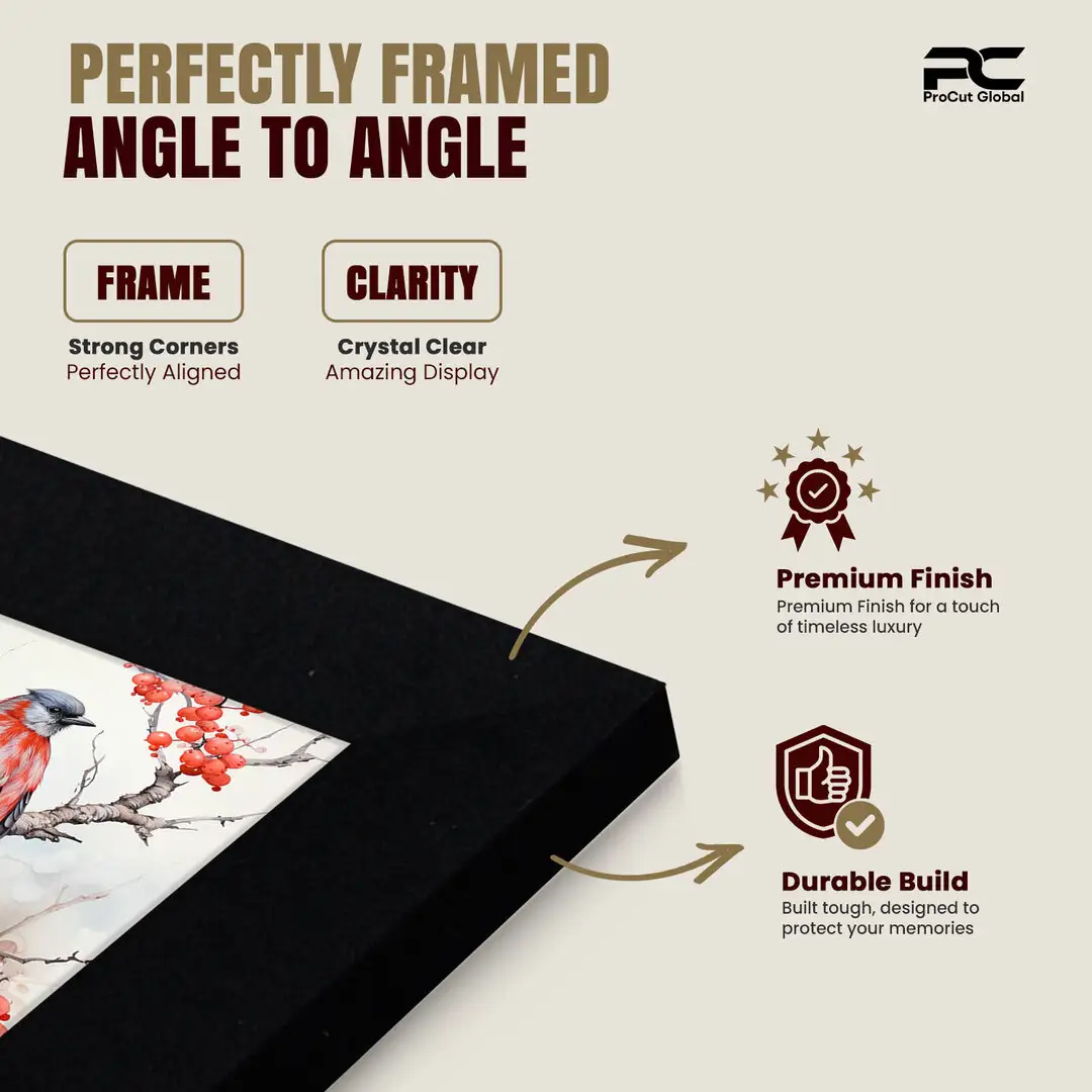 90x30cm Modern Matte Black Picture Frame | Beautiful Wall Frame With Perspex Front thumbnail 6