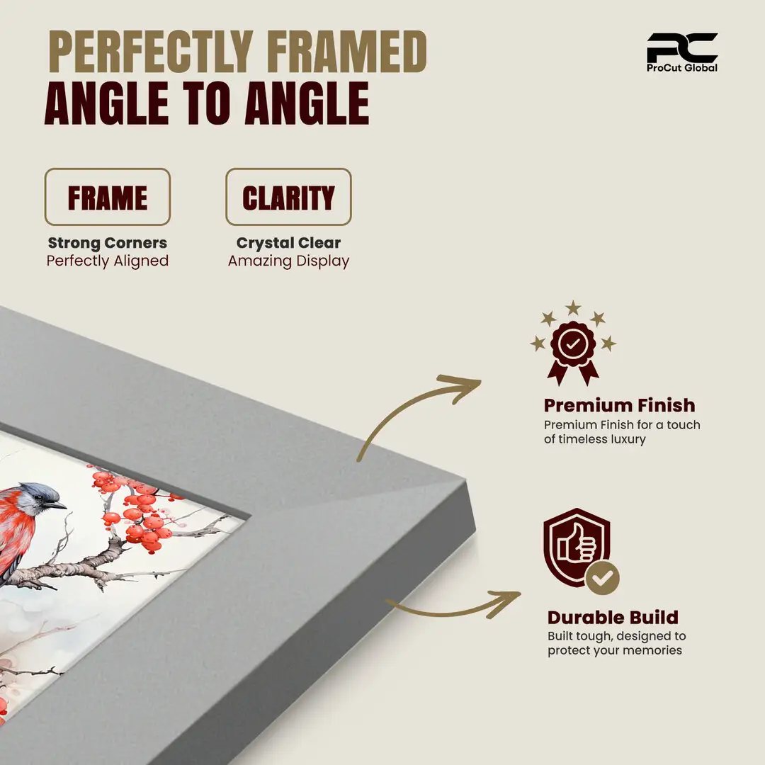 95x33cm Modern Silver Picture Frame - Premium Photo Frame With Perspex Front thumbnail 6