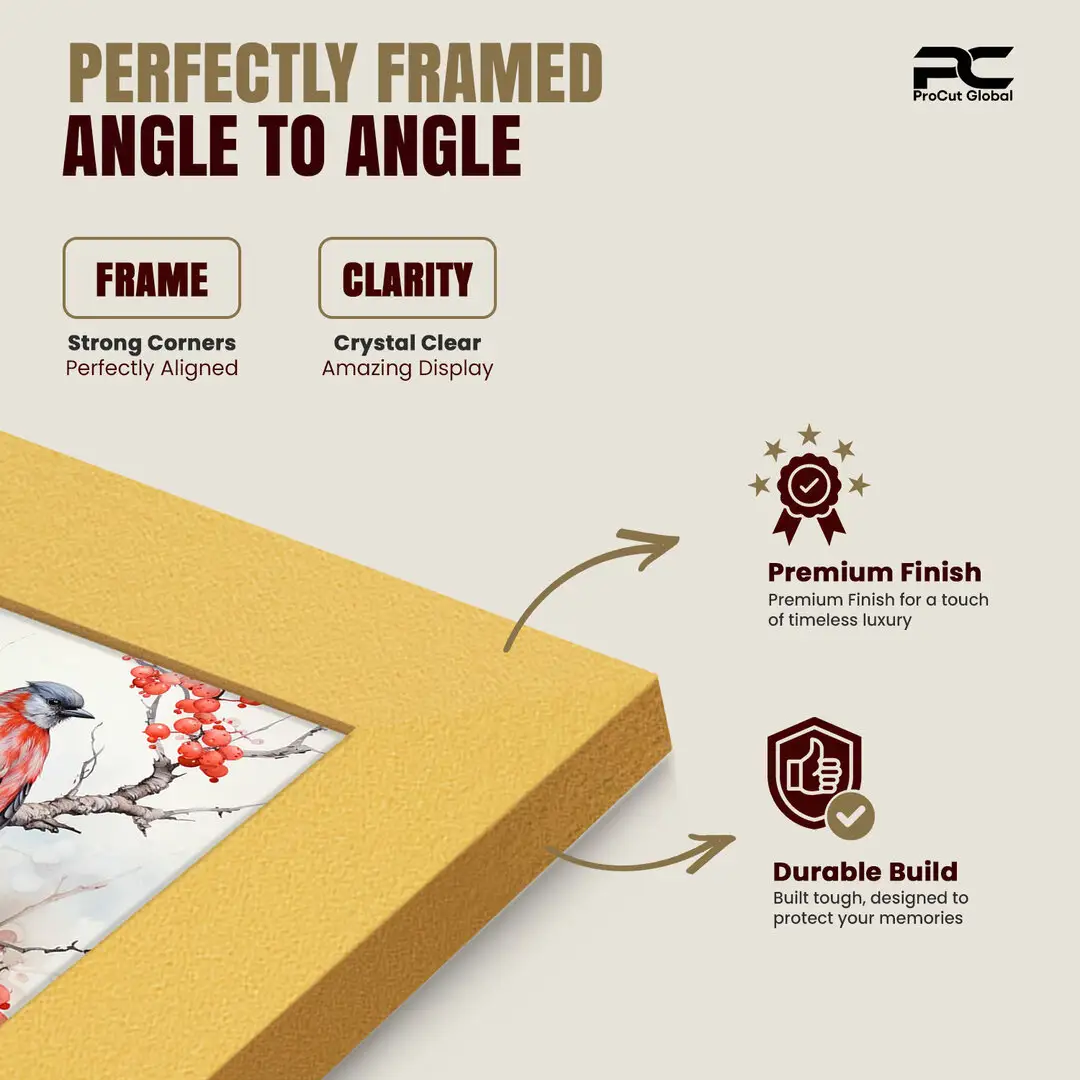 A0 Modern Gold Picture Frame - Premium Photo Frame With Perspex Front thumbnail 6