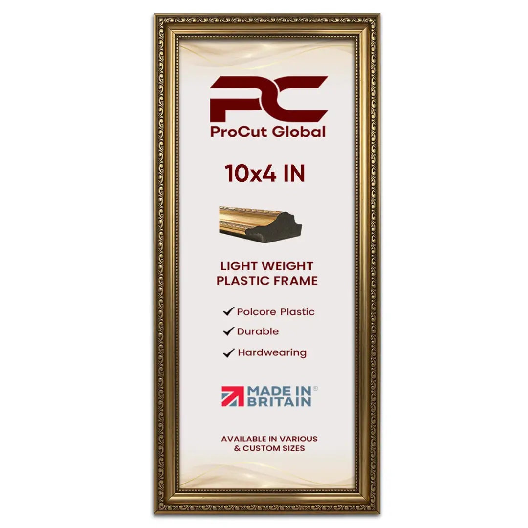 10x4" Gold Ornate Picture Frame | Vintage-Style Wall Art Display thumbnail 5