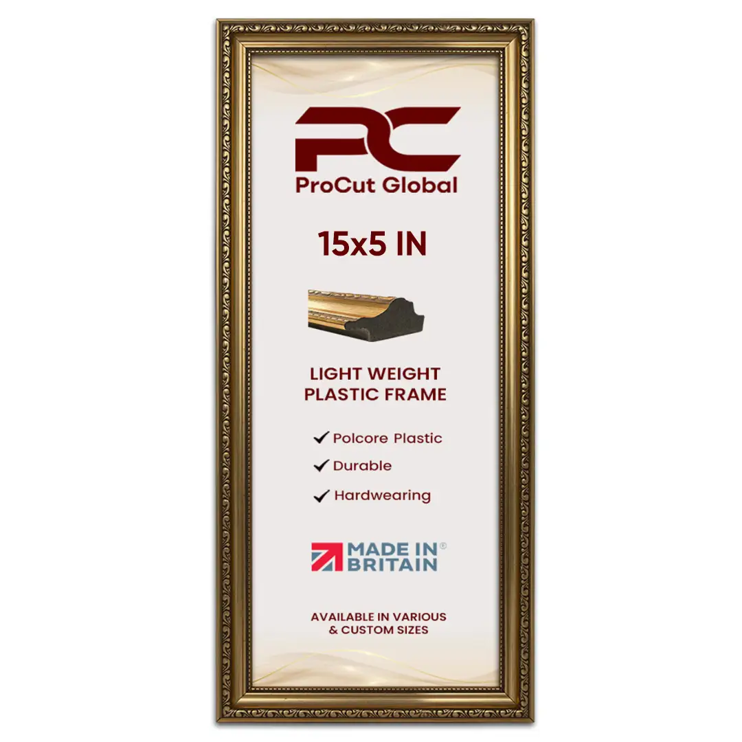 15x5" Gold Ornate Picture Frame | Classic Decorative Wall Display thumbnail 5