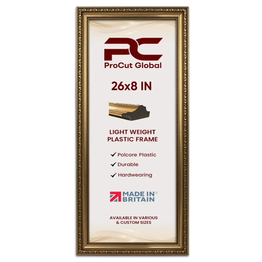 26x8" Gold Ornate Picture Frame - Vintage-Style Wall Art Display thumbnail 5