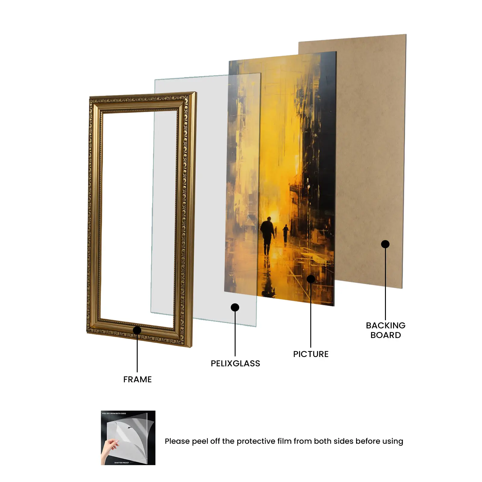 22x9" Gold Ornate Picture Frame - Vintage-Style Wall Art Display thumbnail 4
