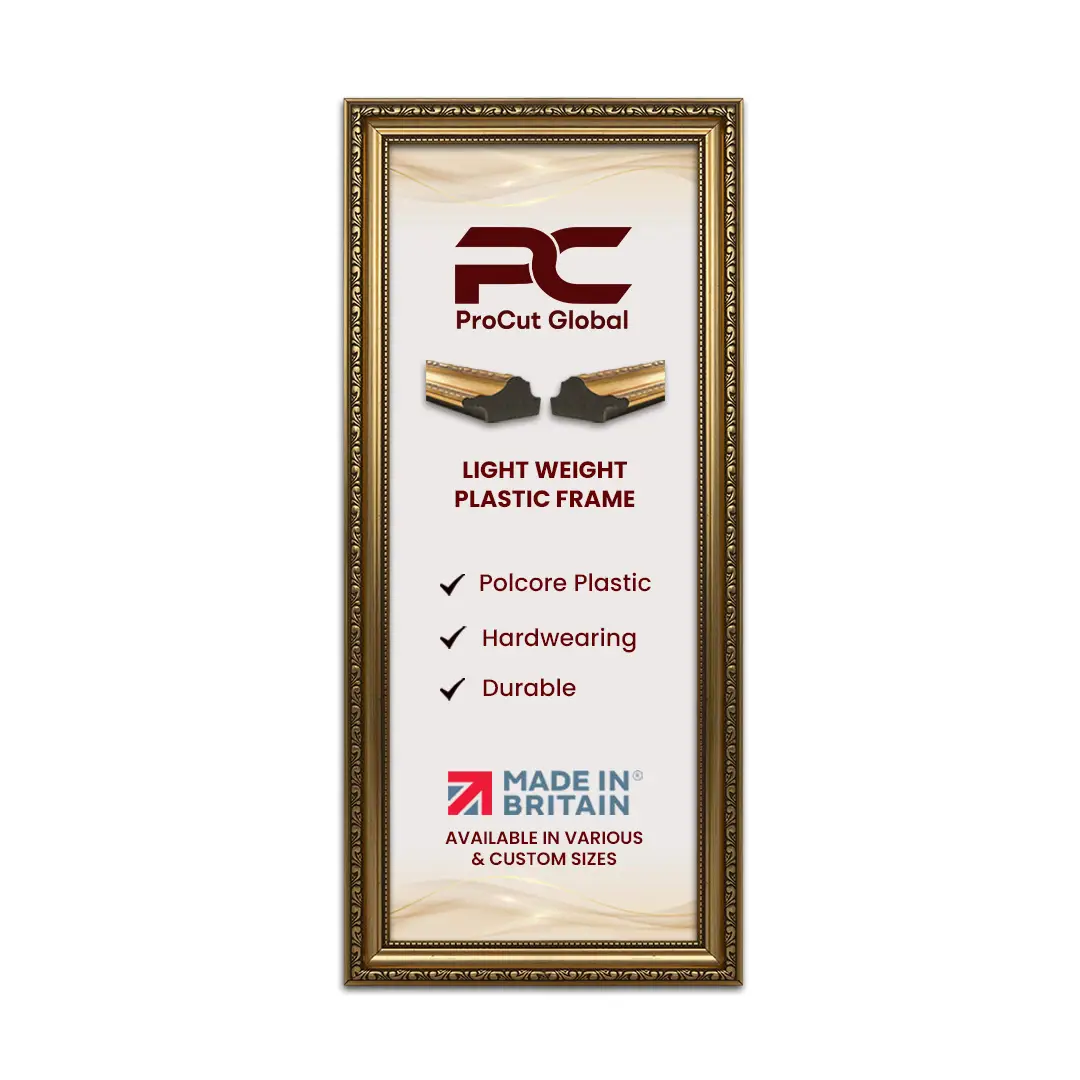 40x20cm Gold Ornate Picture Frame | Vintage-Style Wall Art Display