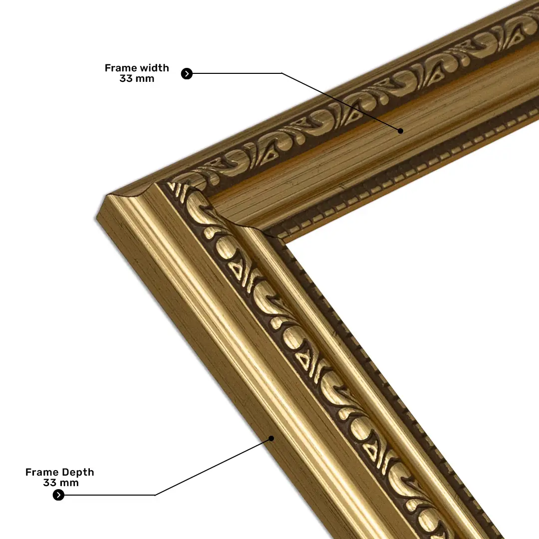 17x12" Gold Ornate Picture Frame | Vintage-Style Wall Art Display thumbnail 6