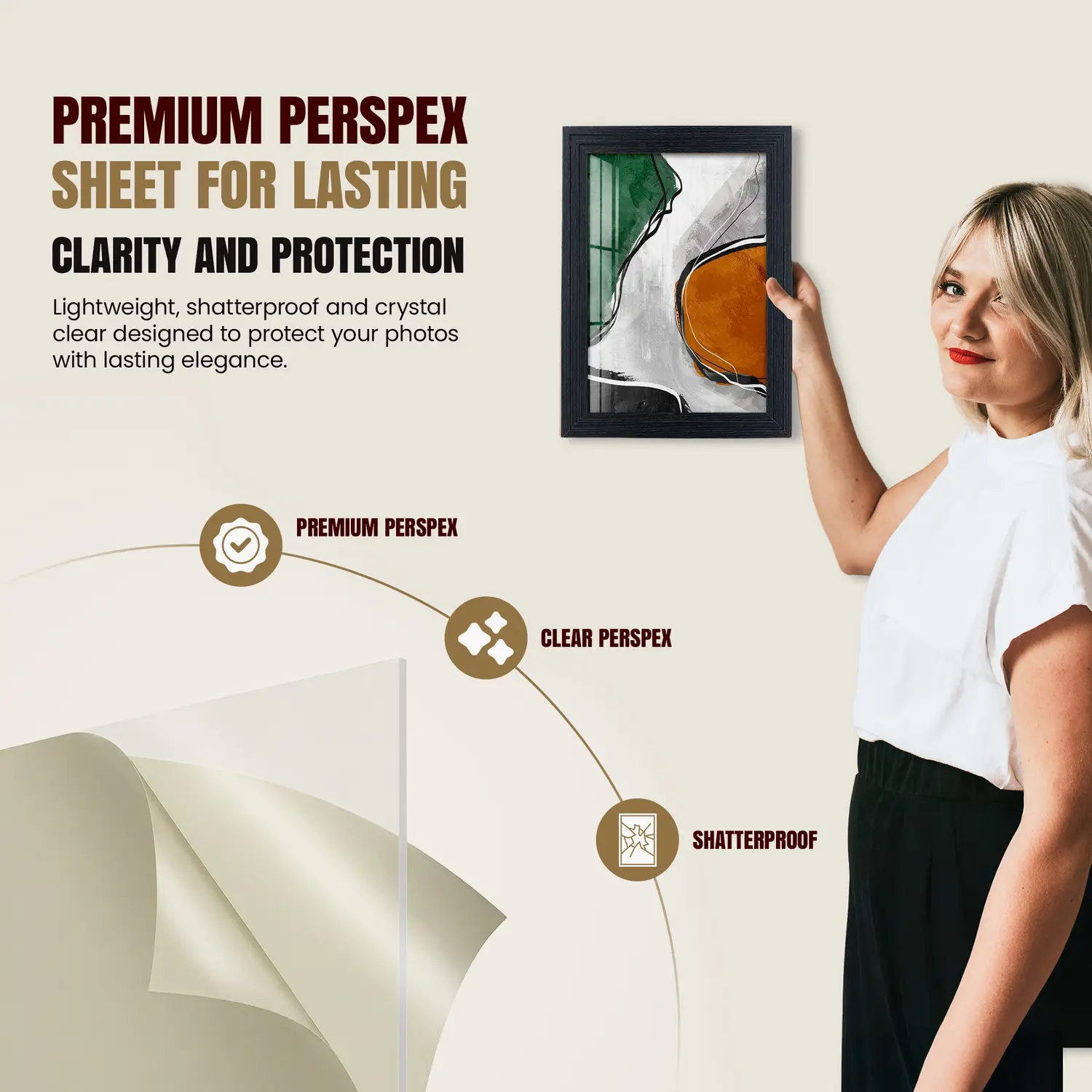 100x80cm Modern Step Black Picture Frame | Elegant Wooden Photo Frame With Perspex Front thumbnail 3