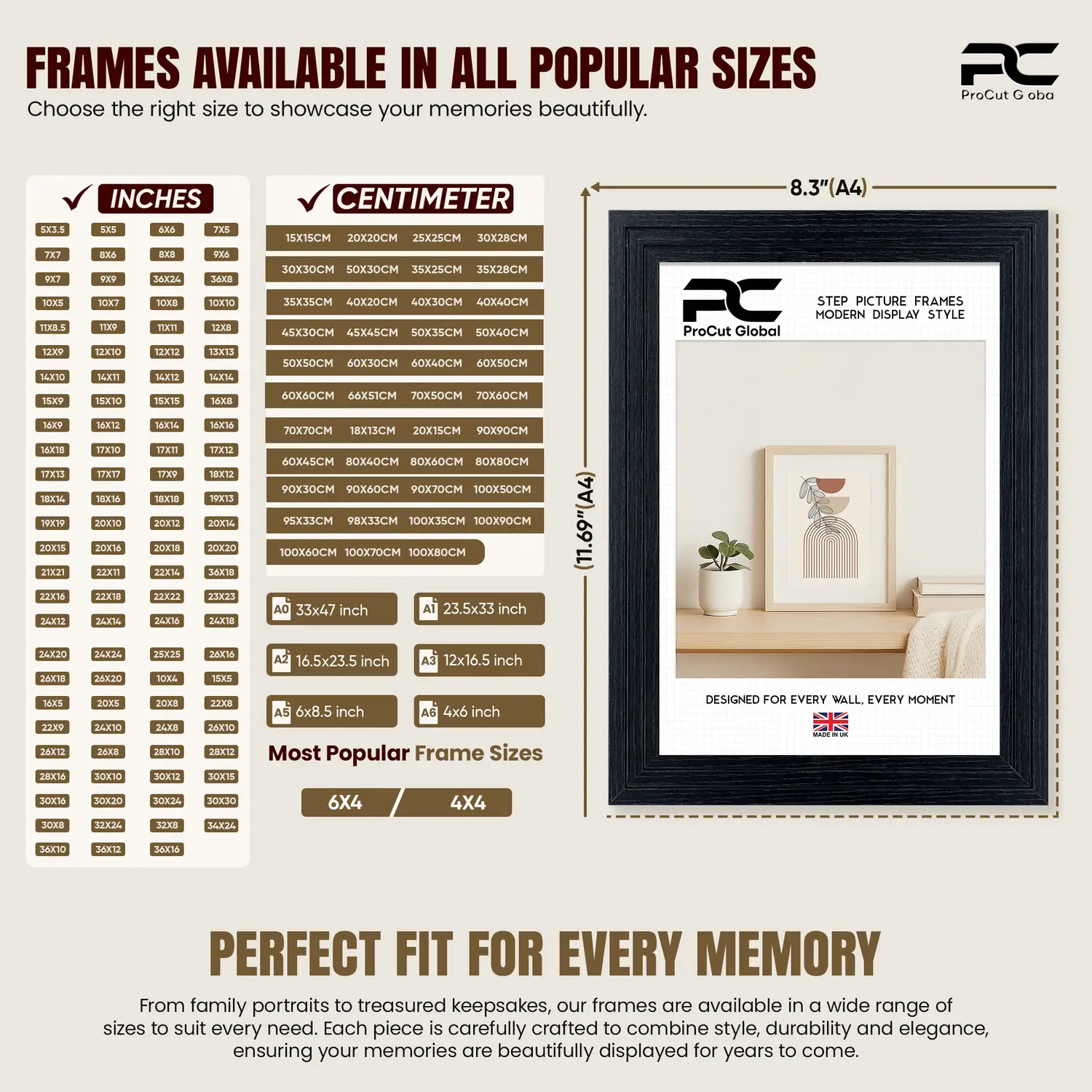 100x80cm Modern Step Black Picture Frame | Elegant Wooden Photo Frame With Perspex Front thumbnail 5