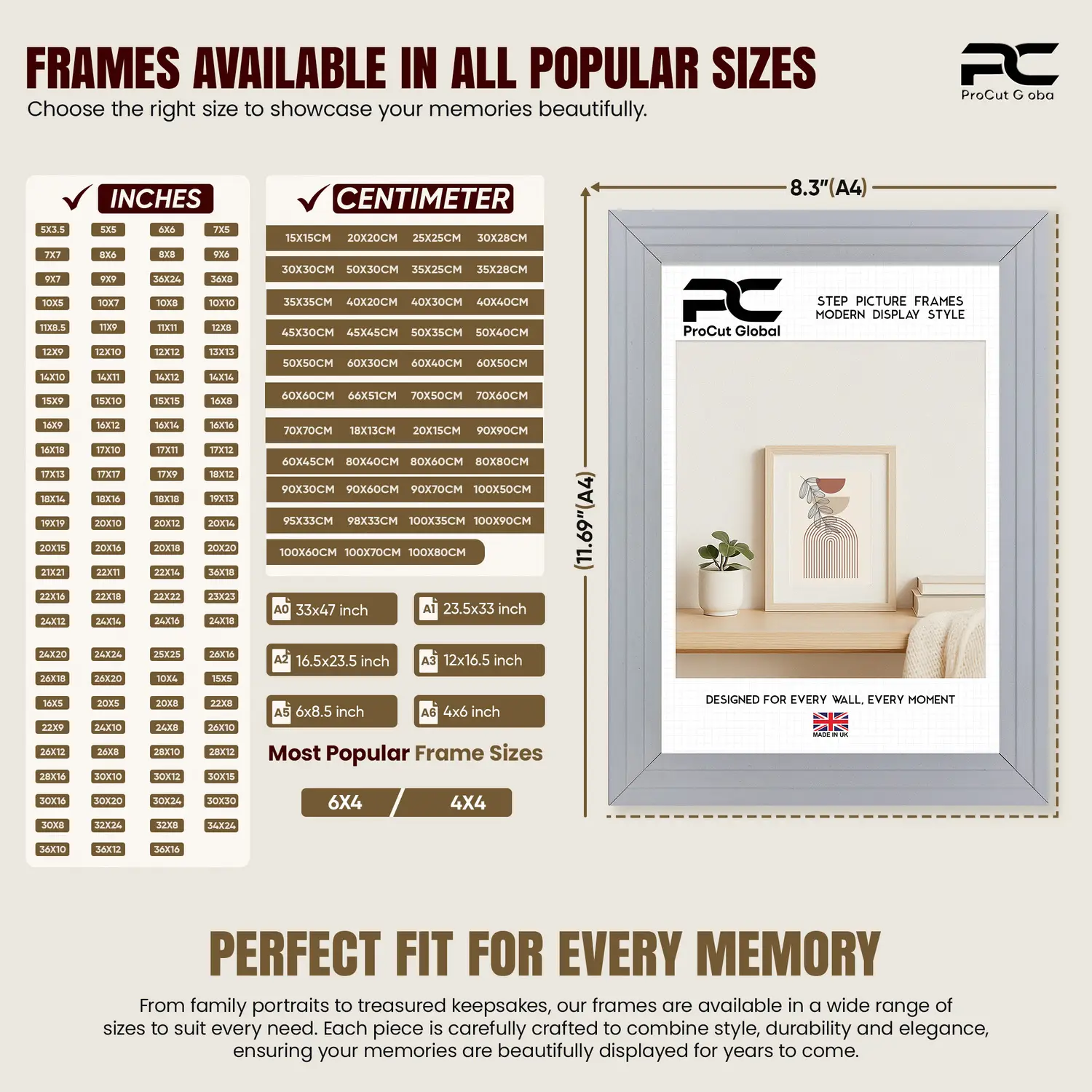 70x70cm Modern Step White Picture Frame | Premium Quality Wooden Photo Frame thumbnail 5