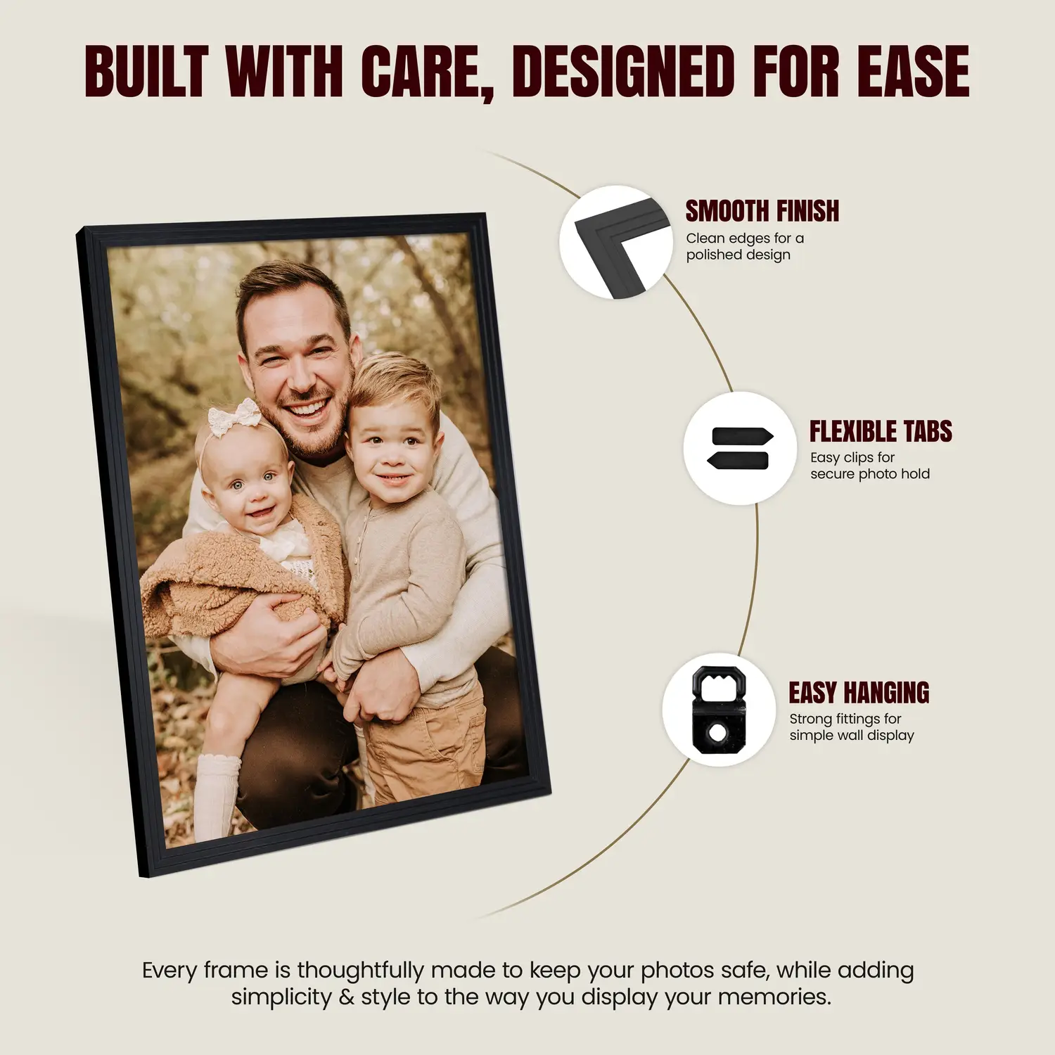 100x80cm Modern Step Black Picture Frame | Elegant Wooden Photo Frame With Perspex Front thumbnail 7