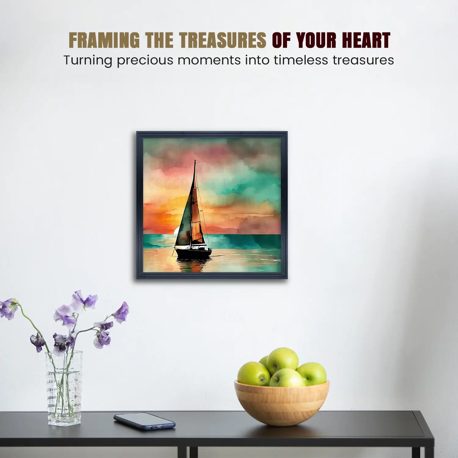 13x13" Modern Step Black Picture Frame | Premium Quality Wooden Photo Frame thumbnail 2