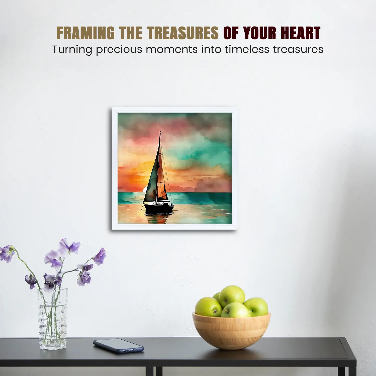 17x17" Modern Step White Picture Frame | Elegant Wooden Photo Frame With Perspex Front thumbnail 2