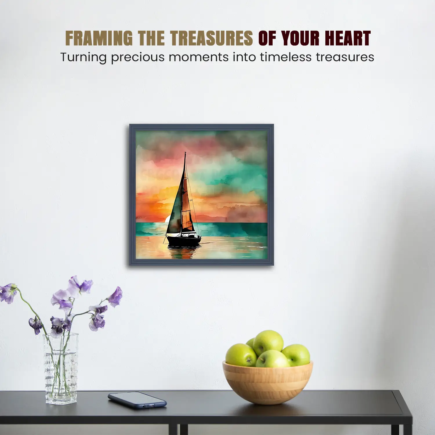 19x19" Modern Step Dark Grey Picture Frame | Premium Quality Wooden Photo Frame thumbnail 2
