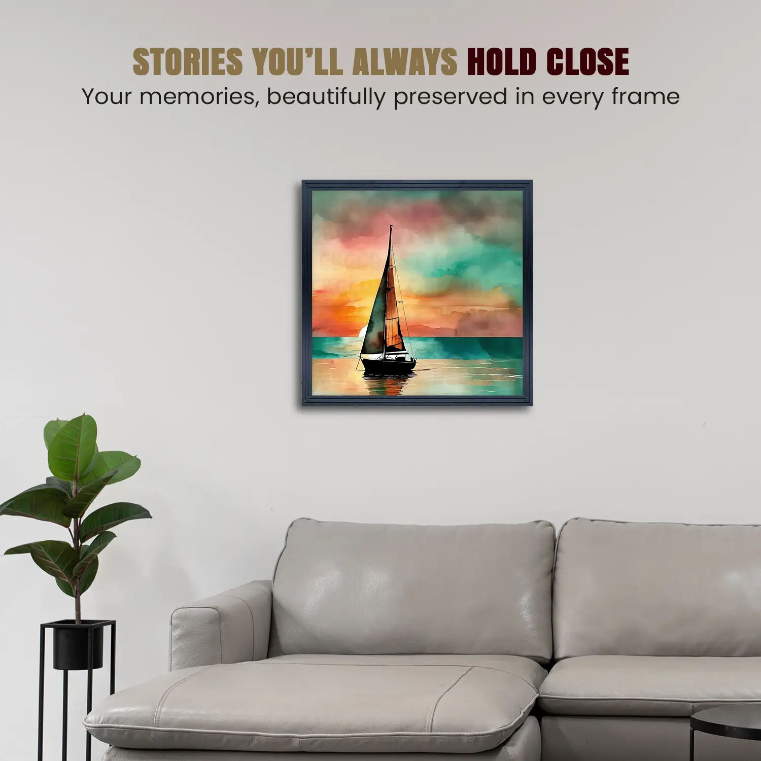 21x21" Modern Step Black Picture Frame | Graceful Wooden Photo Frame For Wall Decor thumbnail 2