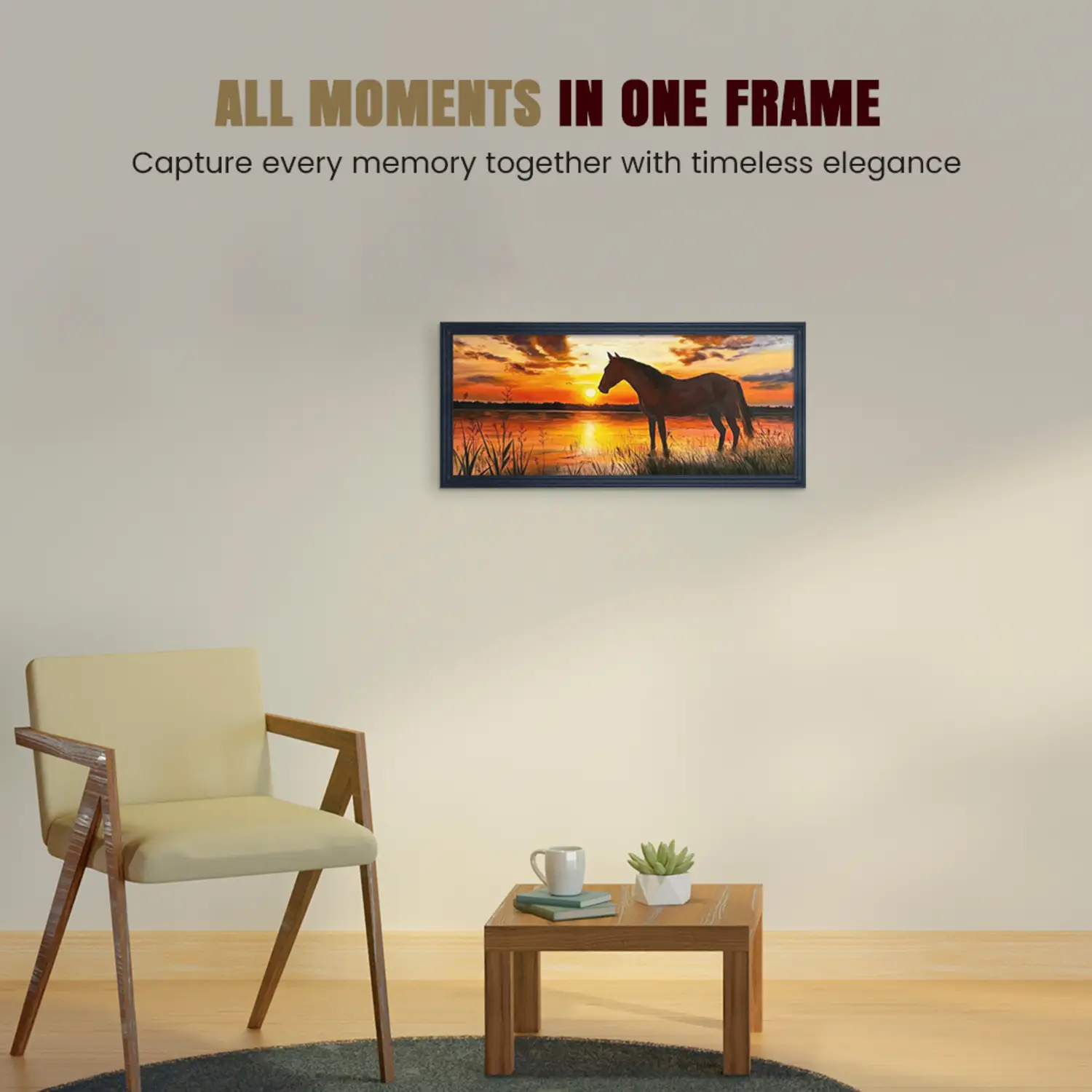36x10" Modern Step Black Picture Frame | Graceful Wooden Photo Frame For Wall Decor thumbnail 2