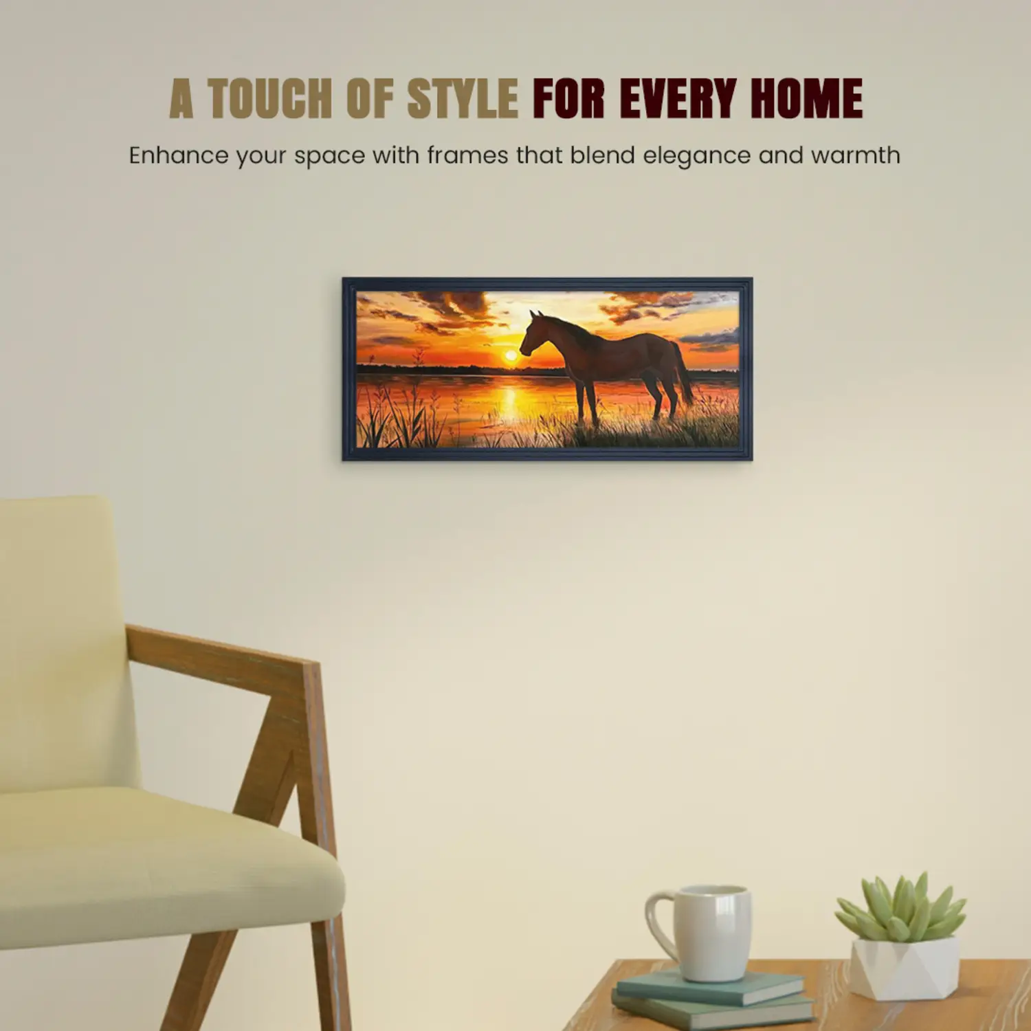 40x20cm Modern Step Black Picture Frame | Graceful Wooden Photo Frame For Wall Decor thumbnail 2