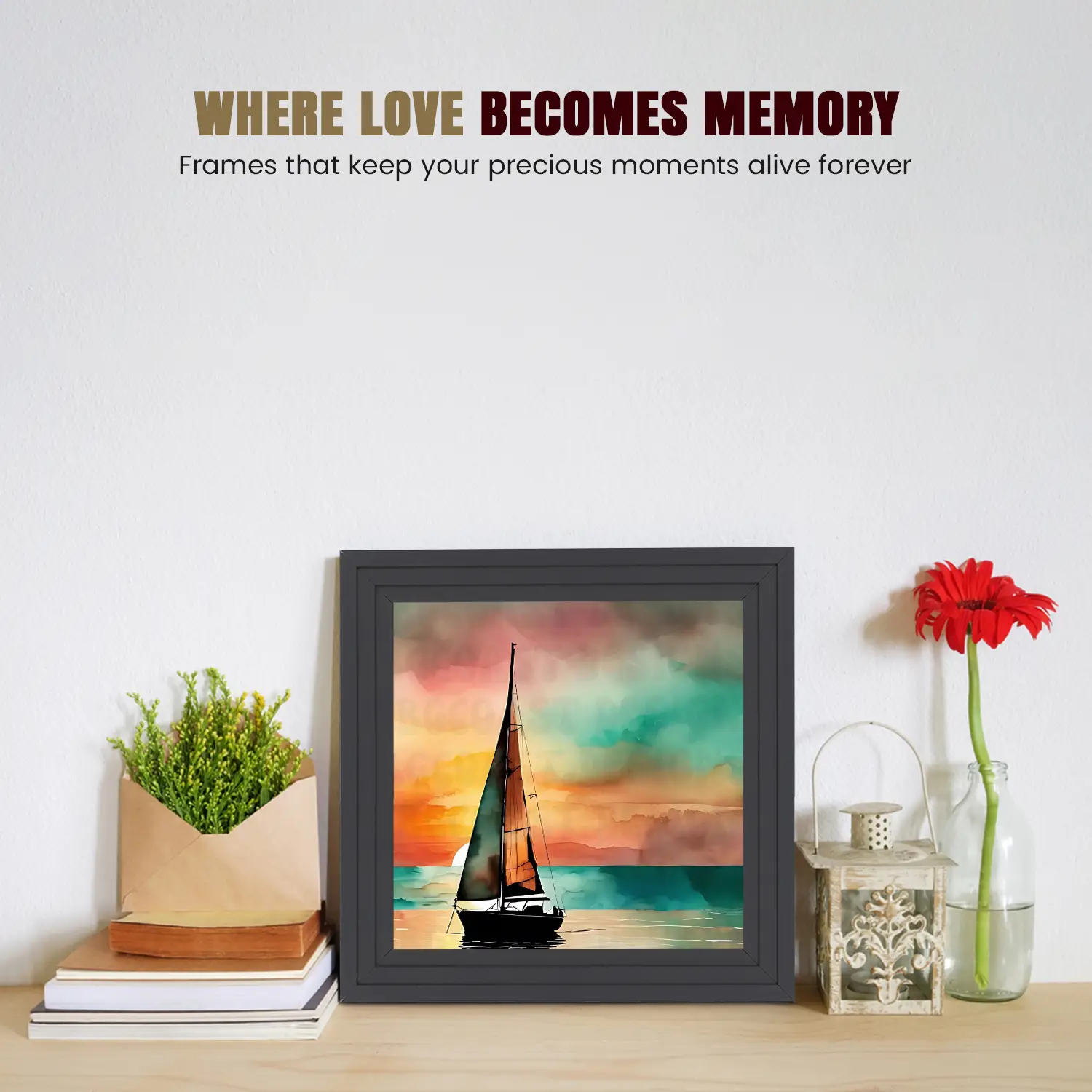 6x6" Modern Step Dark Grey Picture Frame | Premium Quality Wooden Photo Frame thumbnail 2