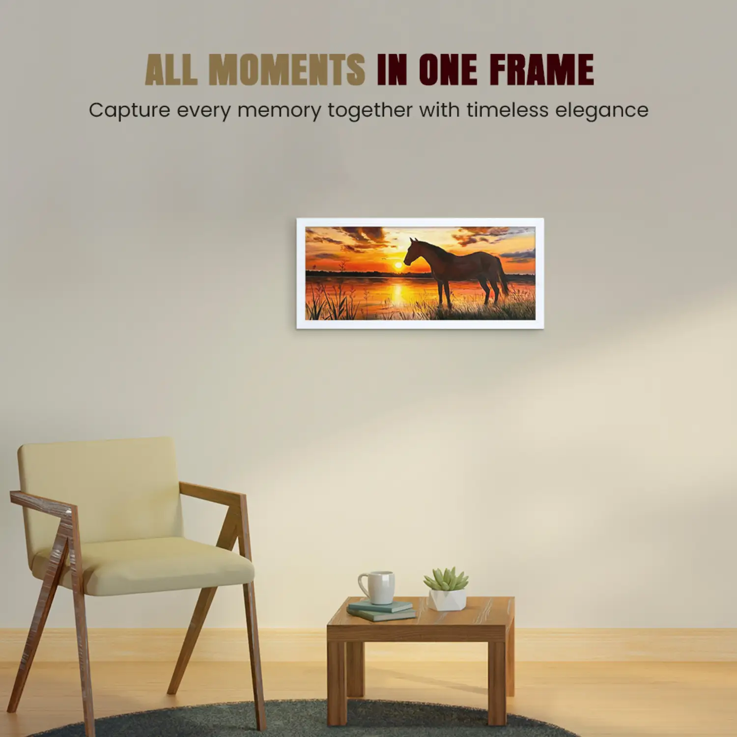 90x30cm Modern Step White Picture Frame | Graceful Wooden Photo Frame For Wall Decor thumbnail 2